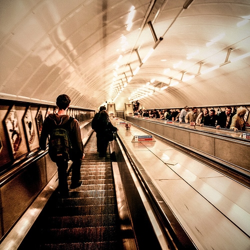 london underground escalator photo